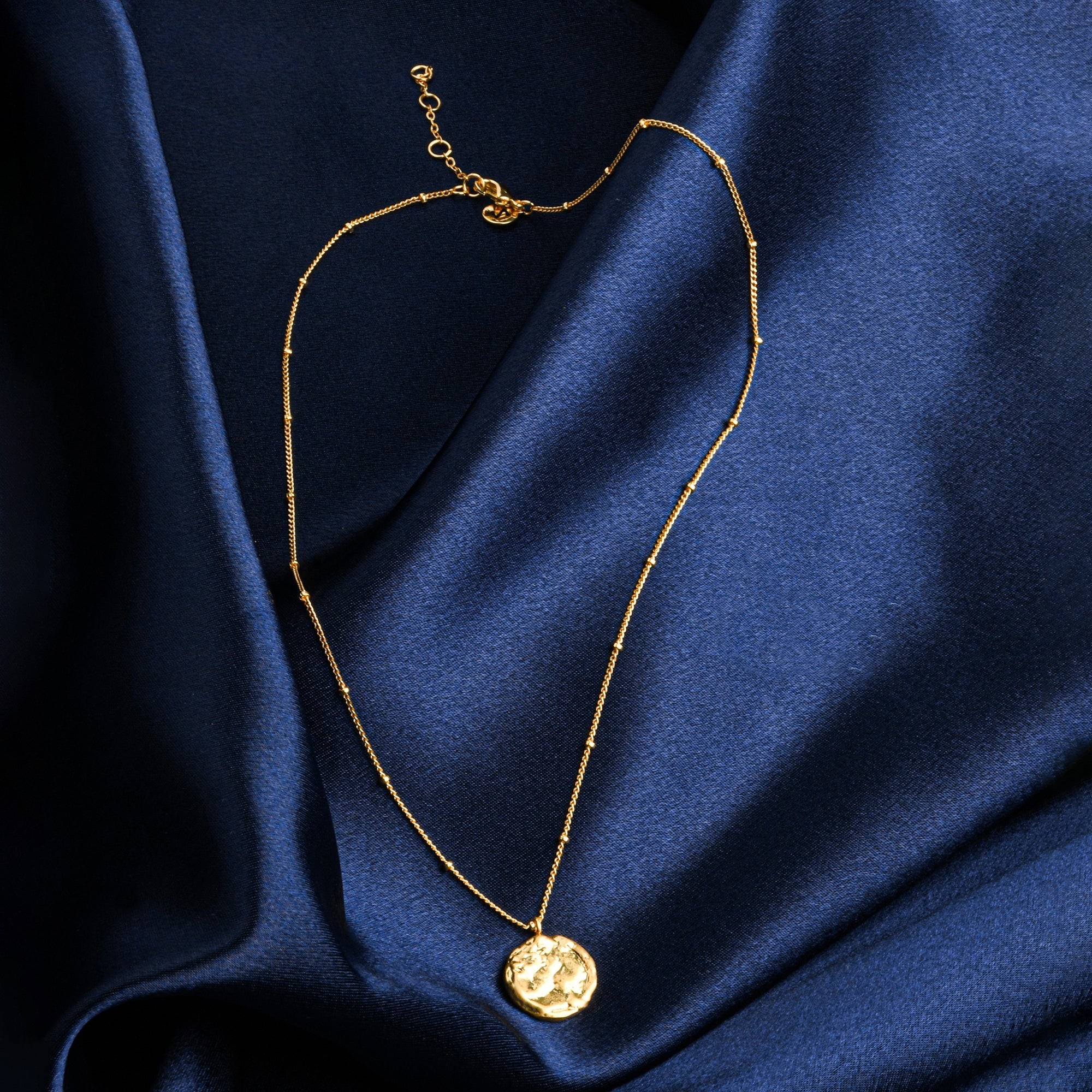 Real Gold Plated Z Molten Coin Pendant Necklace For Women By Accessorize London