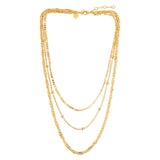 14Ct Gold-Plated Twisted Curb Chain Layered Necklace