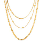 14Ct Gold-Plated Twisted Curb Chain Layered Necklace