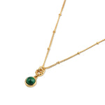 Real Gold Plated Z Modern Heirloom Malachite Pendant Necklace For Women By Accessorize London