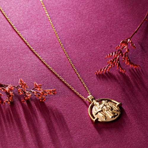 Real Gold Plated Z Modern Heirloom Coin Necklace For Women By Accessorize London