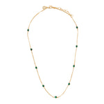 Real Gold Plated Green Z Modern Heirloom Malachite Station Necklace