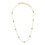 Real Gold Plated Green Z Modern Heirloom Malachite Station Necklace