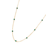 Real Gold Plated Green Z Modern Heirloom Malachite Station Necklace