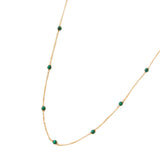 Real Gold Plated Green Z Modern Heirloom Malachite Station Necklace