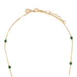 Real Gold Plated Green Z Modern Heirloom Malachite Station Necklace