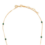 Real Gold Plated Green Z Modern Heirloom Malachite Station Necklace