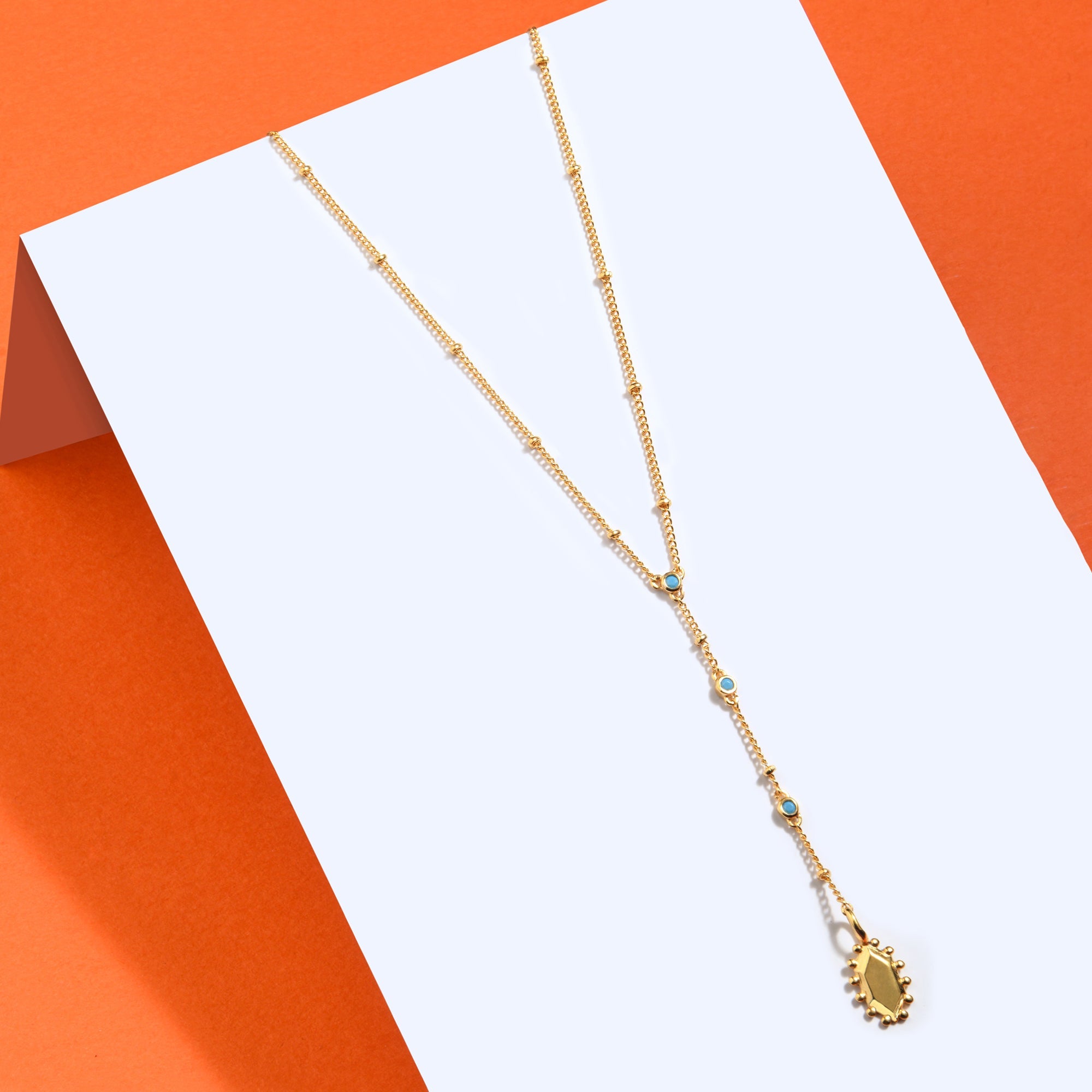 Real Gold Plated Z Long Y-Chain Necklace For Women By Accessorize London