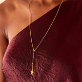 Real Gold Plated Z Long Y-Chain Necklace For Women By Accessorize London