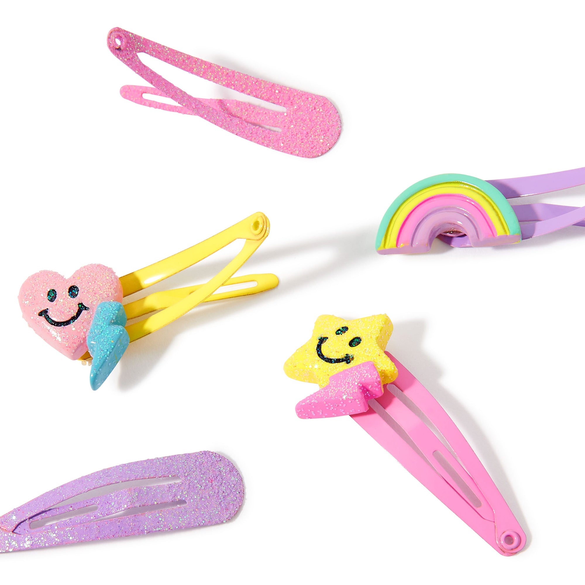 Accessorize London Girl's 6 X Smiley Character Clic Clac Set