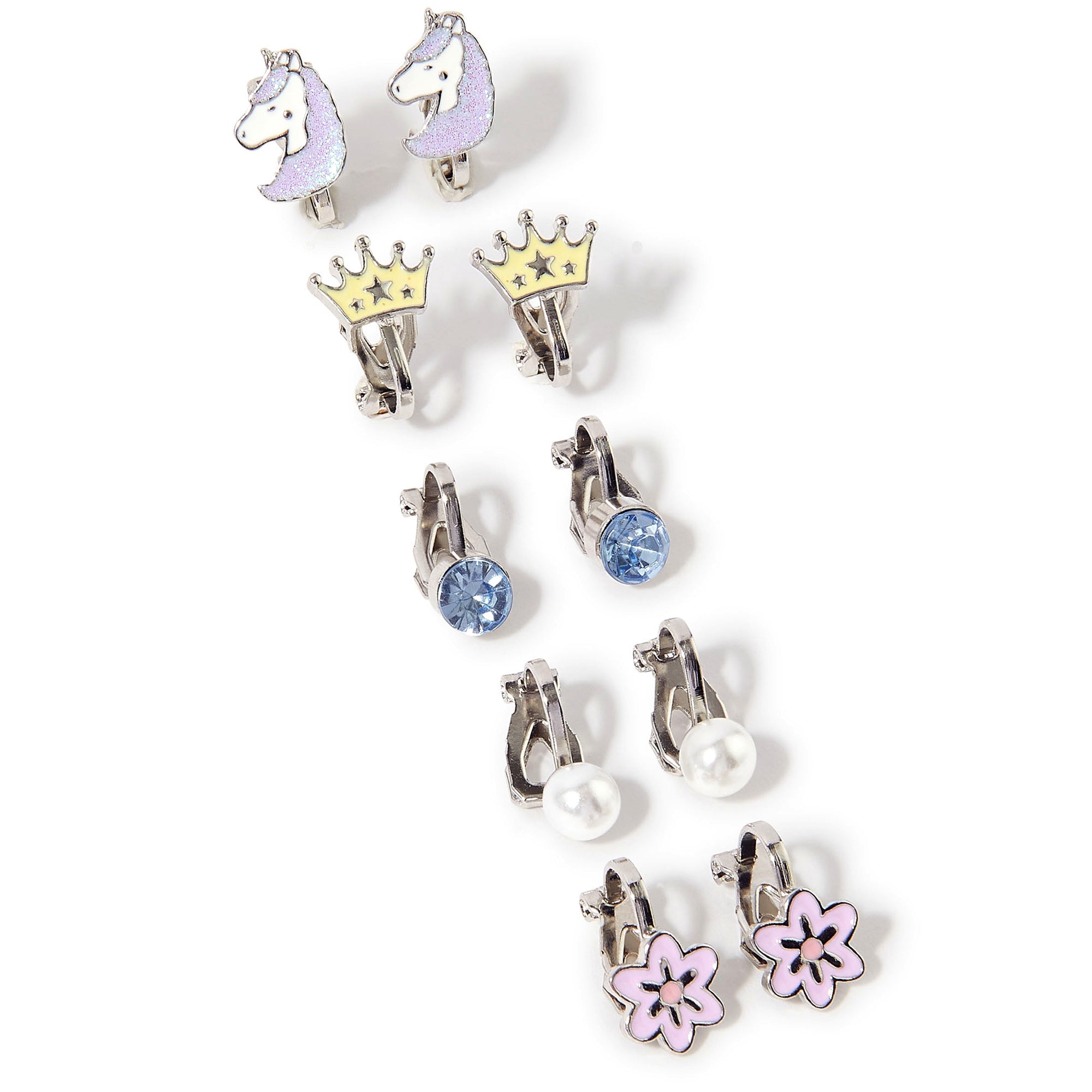 Accessorize London Girl's 5 X Unicorn Clip On Earrings Set