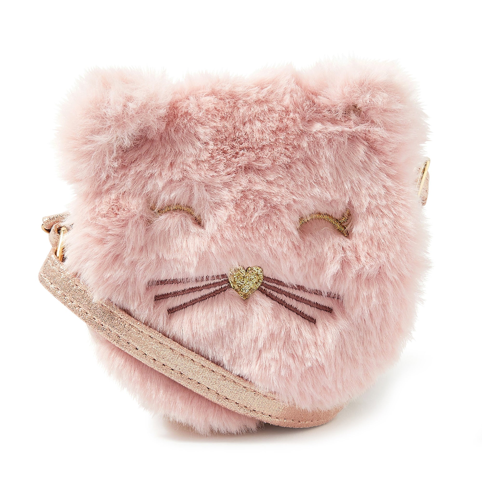 Accessorize London Girl's Fluffy Cat Round Sling Bag