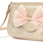Accessorize London Girl's Glitter Sling Bag With Pink Bow