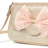 Accessorize London Girl's Glitter Sling Bag With Pink Bow