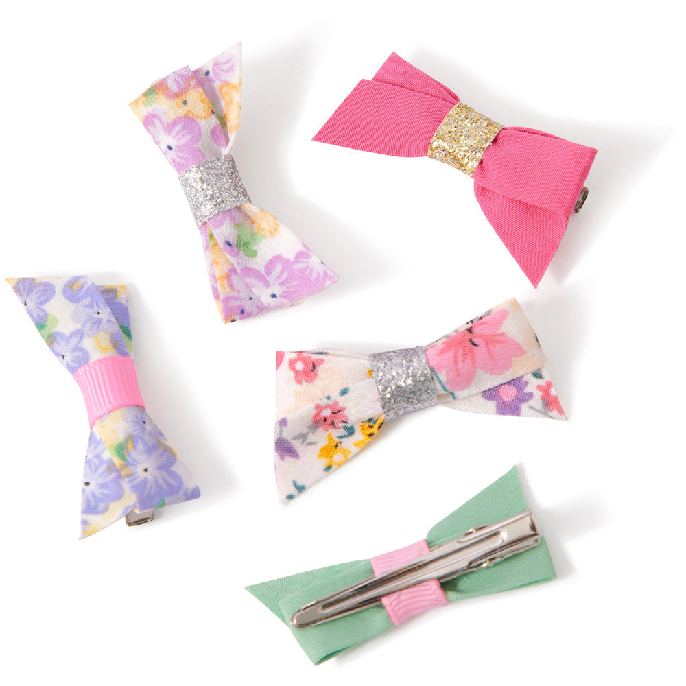 Accessorize London Girl's Multi Set Of 5 Ditsy Mini Bow Salon Hair Clips
