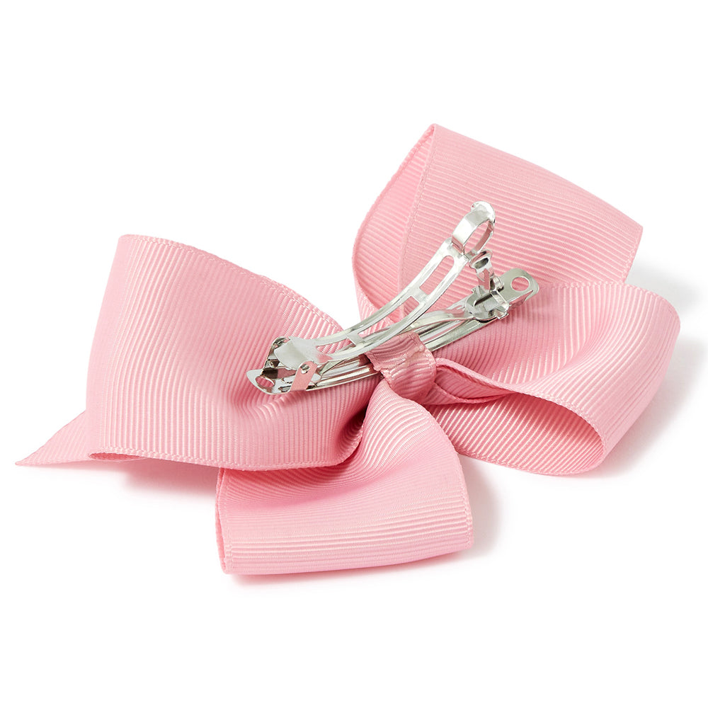 Accessorize London Girl's Pink Hair Bow Barette Clip
