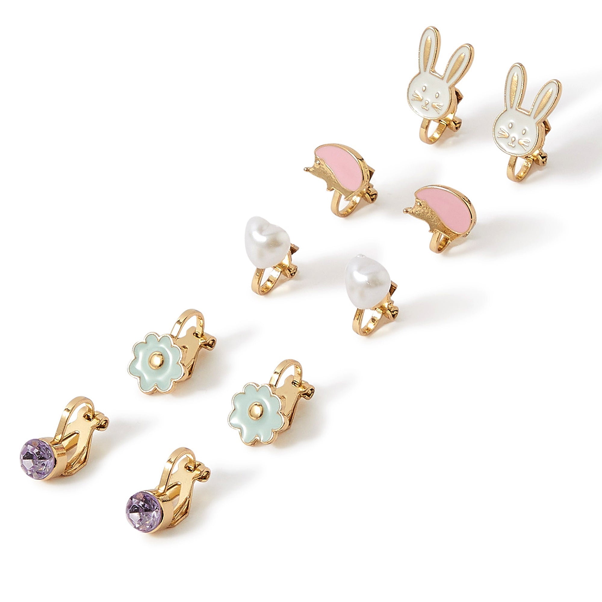 Accessorize London Girl's Woodland Clip On Earring Set of 4
