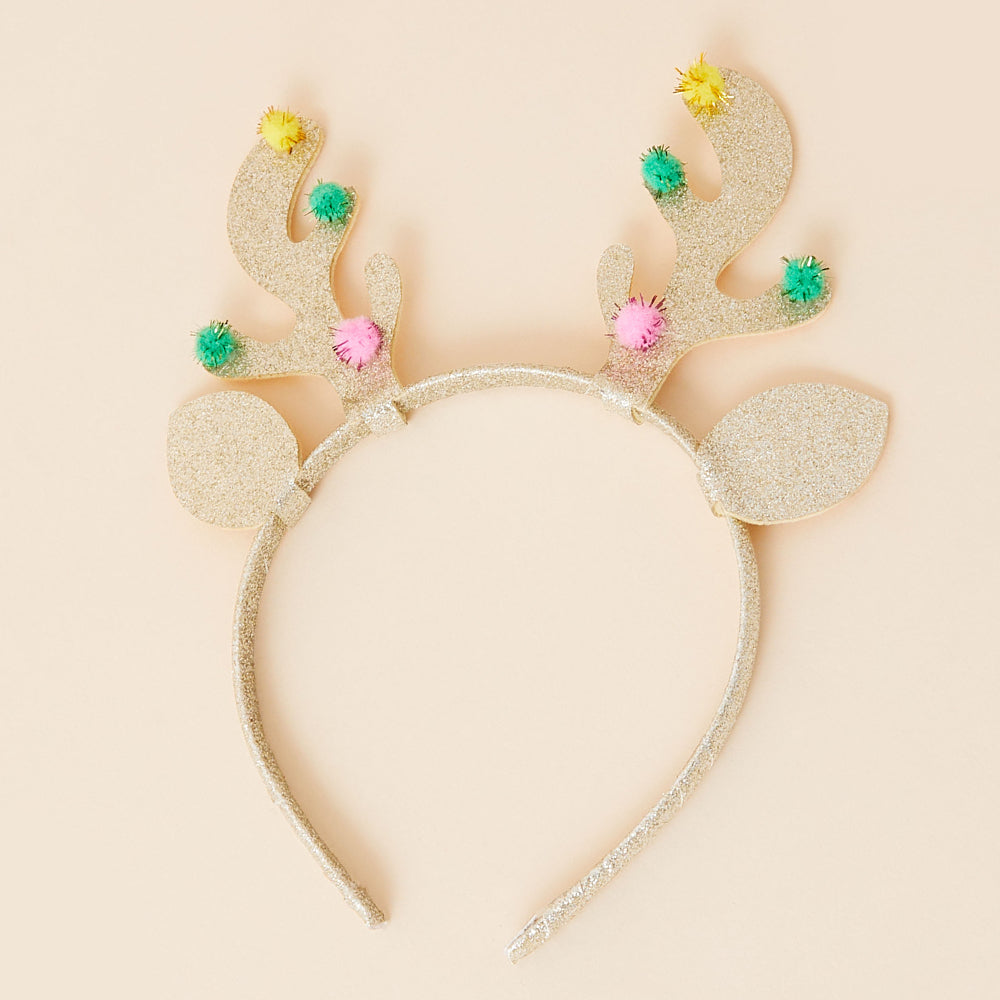 Accessorize London Girl's Gold Reindeer Alice Hair Band