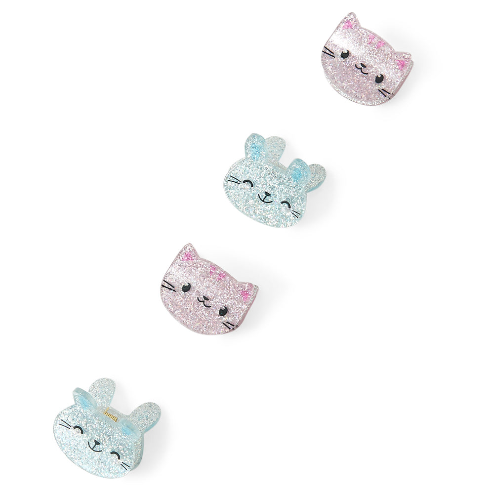 Accessorize London Girl's Multi Hair Character Bulldogs Set Of 4