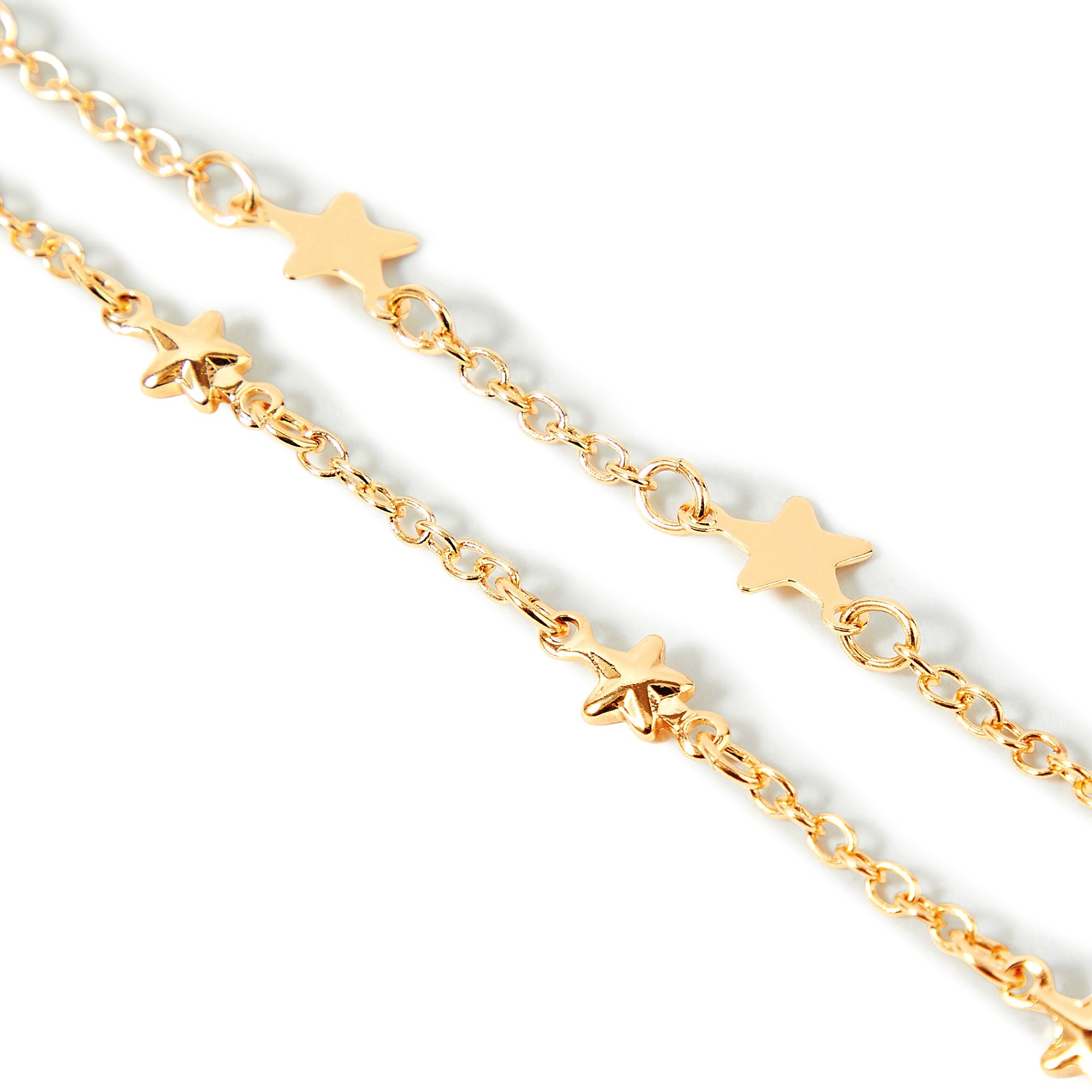 Accessorize London Women's Gold Pack of 2 Star Station Anklet