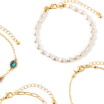 Accessorize London Women's Pearl Willow Pack of 4 Clasp Bracelet