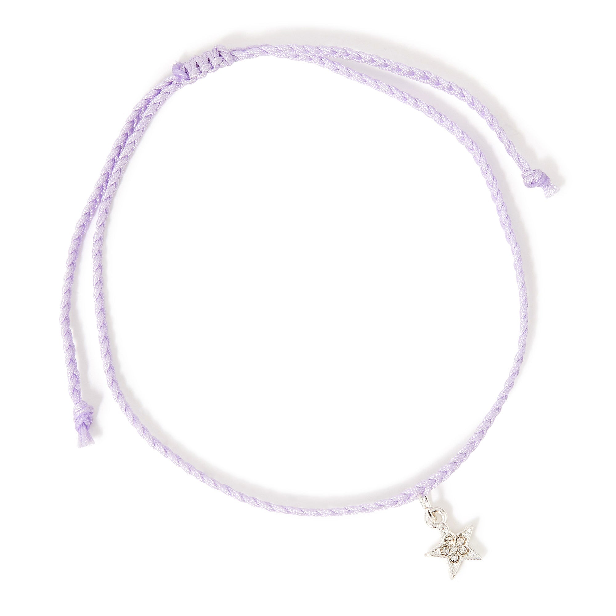 Accessorize London Women's Purple Sparkle Star Thread Anklet
