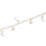 Accessorize London Women's Silver Sparkle Moon Chain Anklet