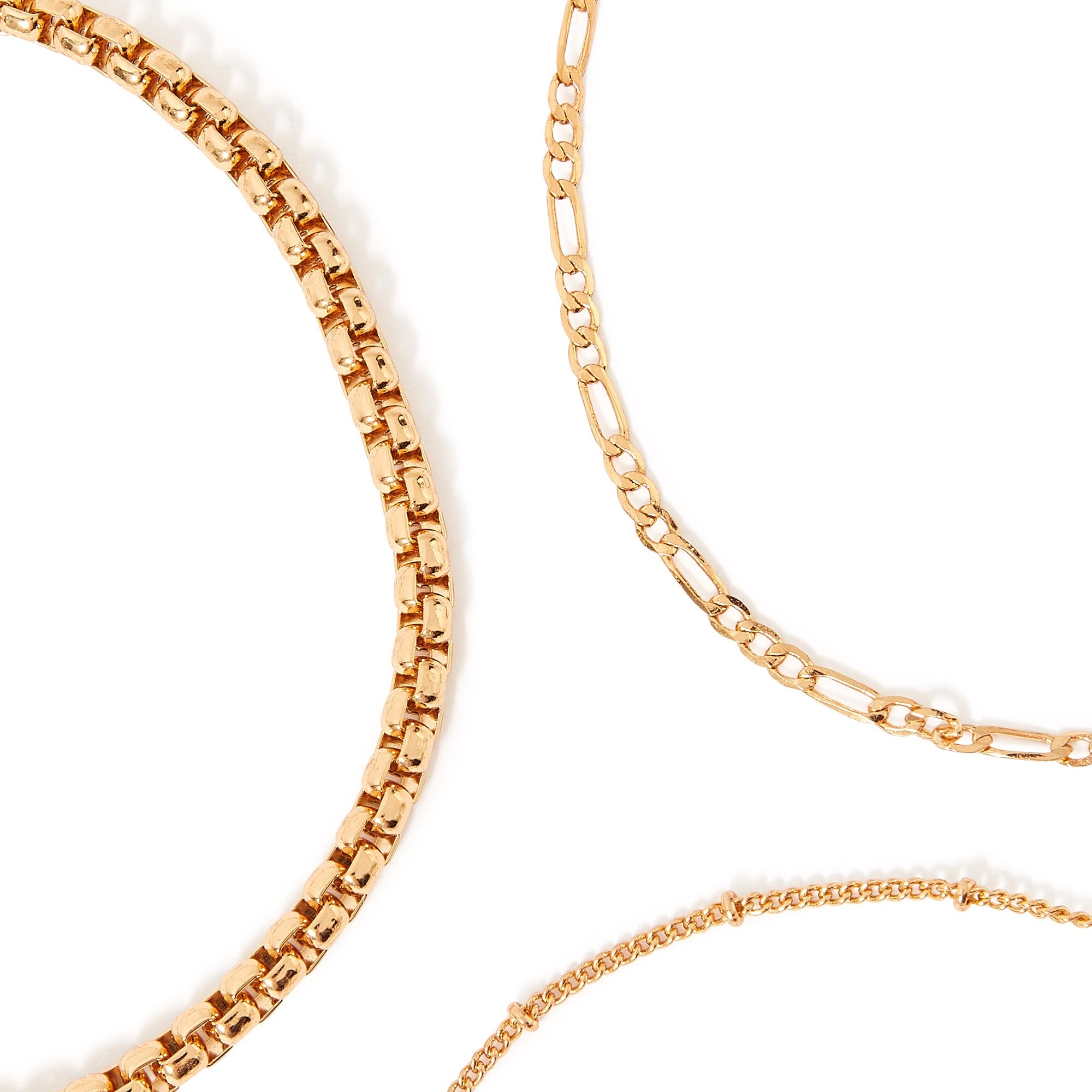 Accessorize London Women's Gold Set of 3 Chain Layered Anklet Pack