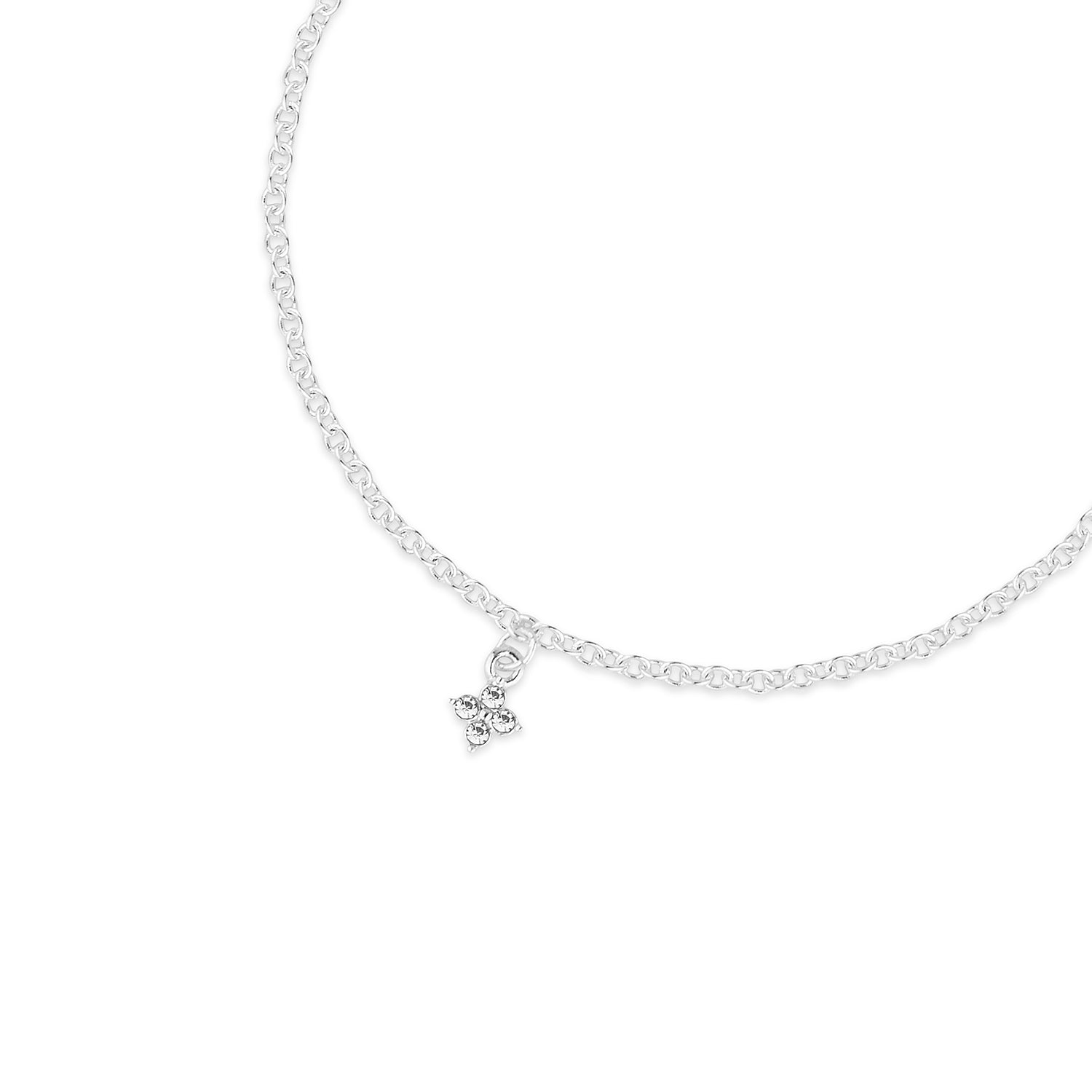 Accessorize London Women's Silver Sparkle Charm Chain Anklet