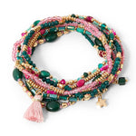 Accessorize London Women's Multi Willow 9 Stretch Bracelet Pack