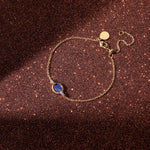 Real Gold Plated Z Hling Stone Slce Lapis Sldr Brclt For Women By Accessorize London