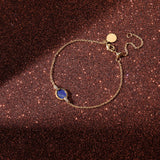 Real Gold Plated Z Hling Stone Slce Lapis Sldr Brclt For Women By Accessorize London