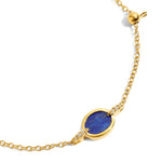 Real Gold Plated Z Hling Stone Slce Lapis Sldr Brclt For Women By Accessorize London