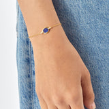 Real Gold Plated Z Hling Stone Slce Lapis Sldr Brclt For Women By Accessorize London