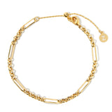 Real Gold Plated Z Figaro Chain Bracelet For Women By Accessorize London