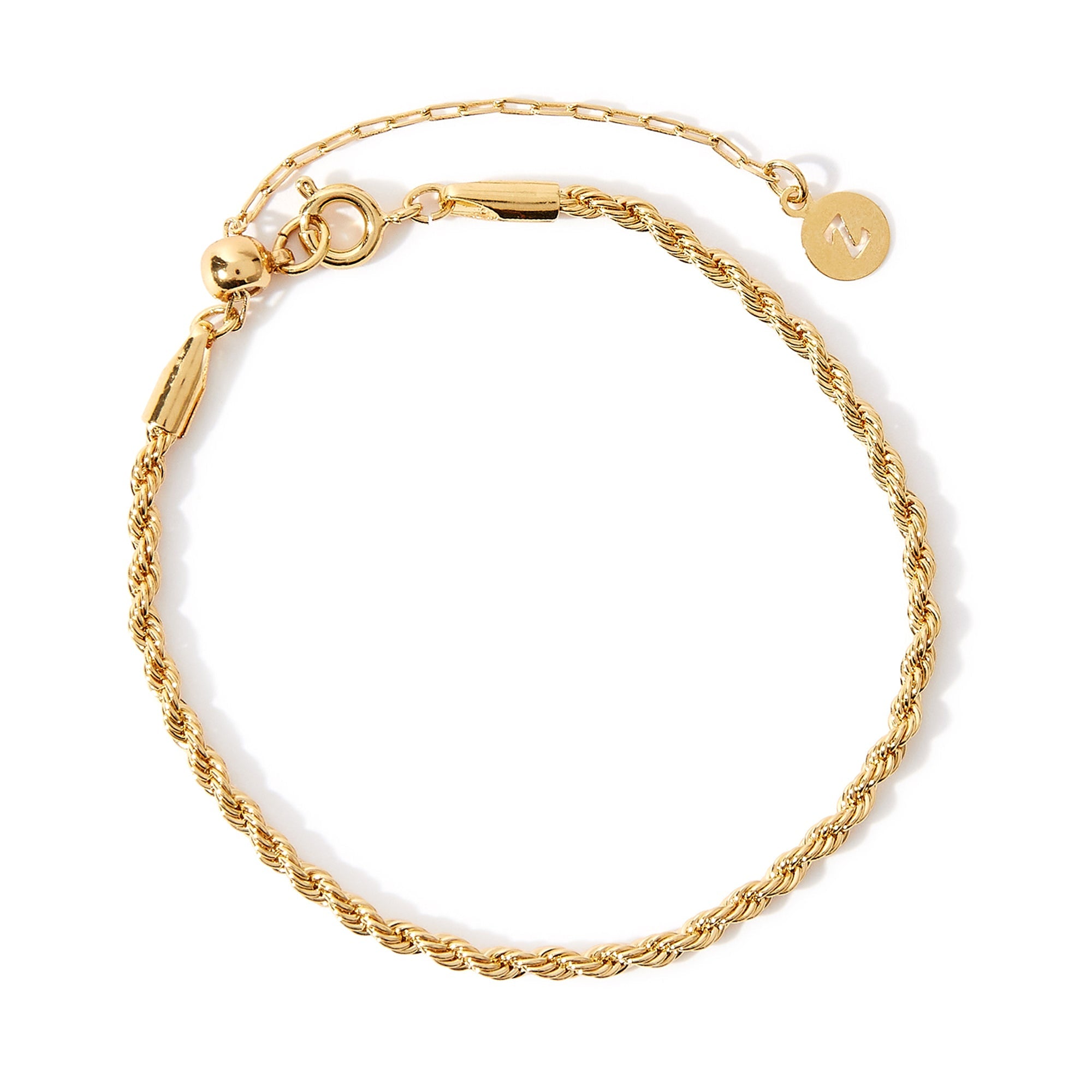 Real Gold Plated Rope Slider Bracelet For Women By Accessorize London