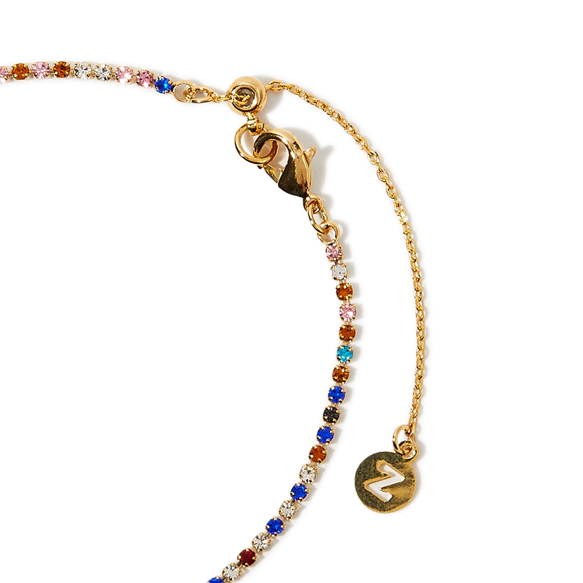 Real Gold Plated Z Rainbow Tennis Bracelet For Women By Accessorize London