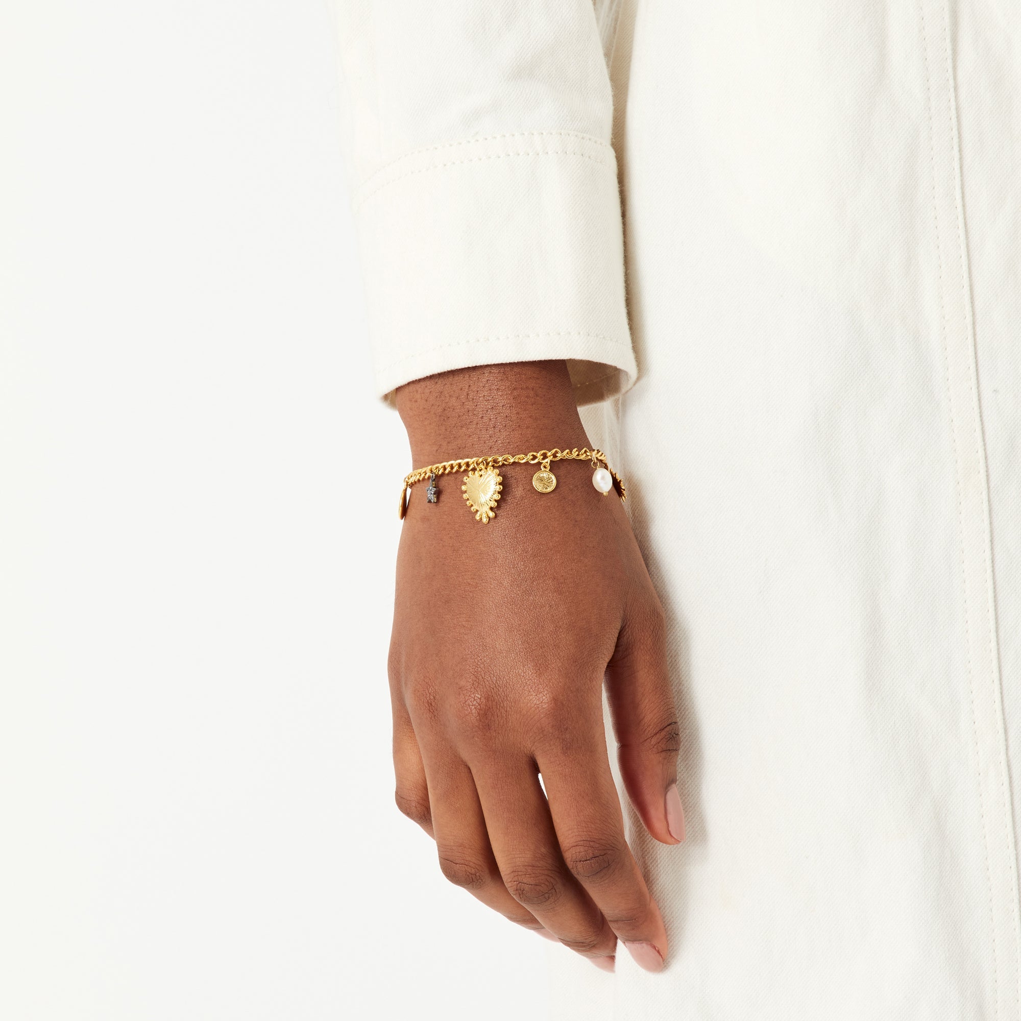 Real Gold Plated Z Grecian Charm Bracelet For Women By Accessorize London