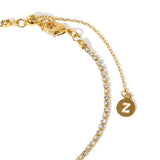Real Gold Plated Z Pearl And Sparkle Tennis Bracelet For Women By Accessorize London