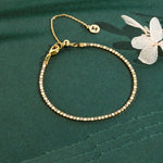 Real Gold Plated Z Pearl And Sparkle Tennis Bracelet For Women By Accessorize London