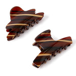 Accessorize London Women's Aulip 2 Pack Stripey Effect Tort Claw Clips