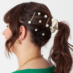 Accessorize London Women'S Set of 8 Pearl End Simple Hair Clip Slides