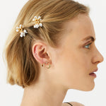 Accessorize London Women's Set of 4 Mini Pearl Floral Hair Claw Clips