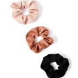 Accessorize London Women'S Multi set of 3 Pack Satin Scrunchies
