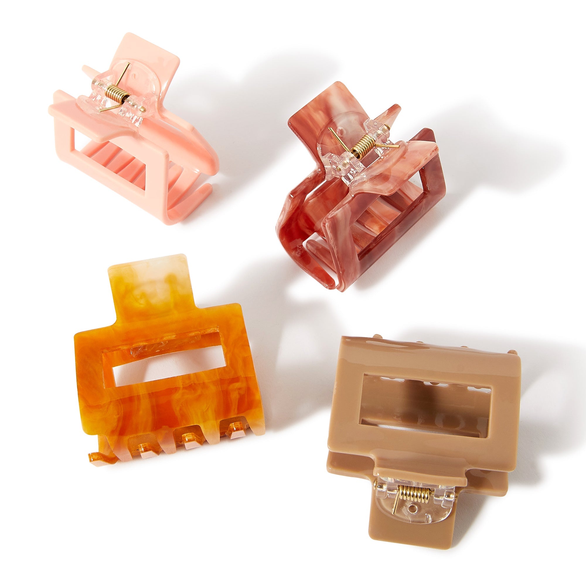 Accessorize London Women's 4 Pack Rectangle Claw Clips