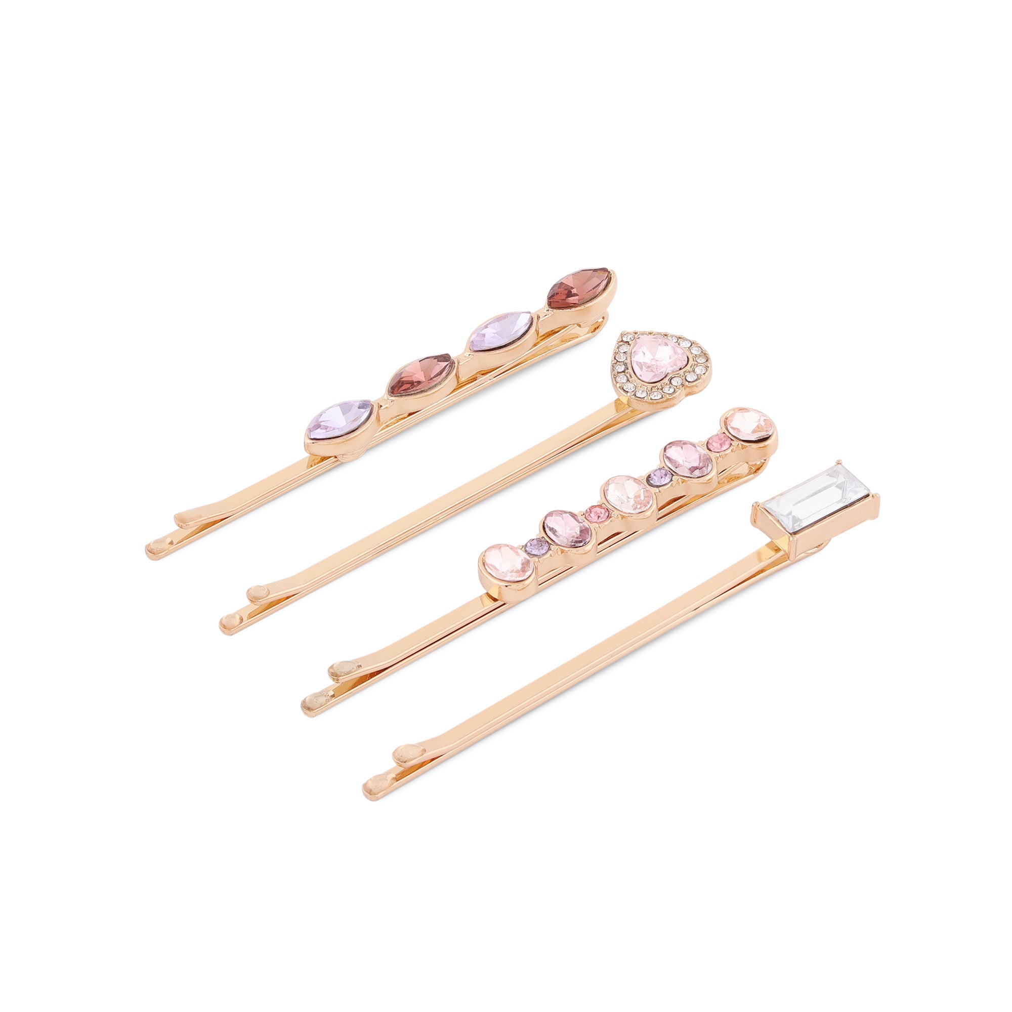 Accessorize London Women's Pink 4 Pack Diamante Slides Pink