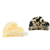 Accessorize London Women's 2 Pack Heart Tort Hair Claw Clips