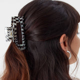 Accessorize London Women's Large Swirly Chequerboard Hair Claw Clip