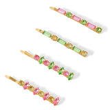 Accessorize London Women's set of 4 Coloured Gem Slides hair Clip