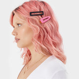 Accessorize London Women's 2 Pack Matte Slides Hair Clip